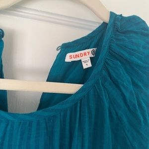 Sundry Teal Midi-Length Dress